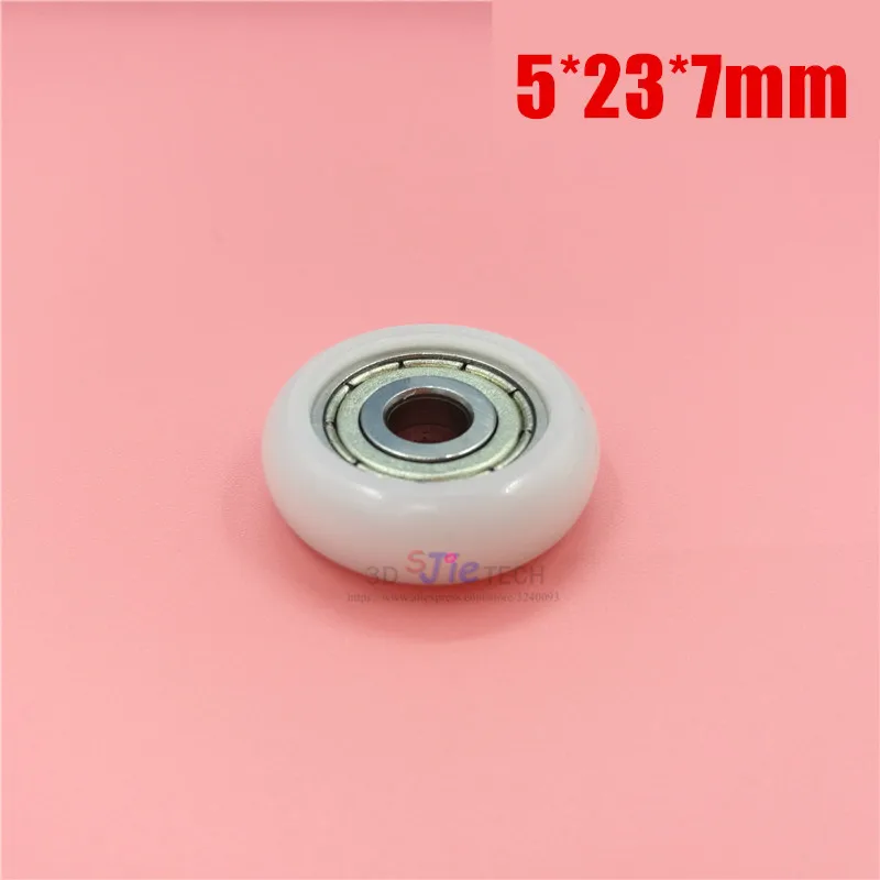 5*23*7mm Nylon Plastic Carbon Steel 625ZZ Bearings Pulley Wheels Embedded Groove Suitable For Furniture Hardware Accessories