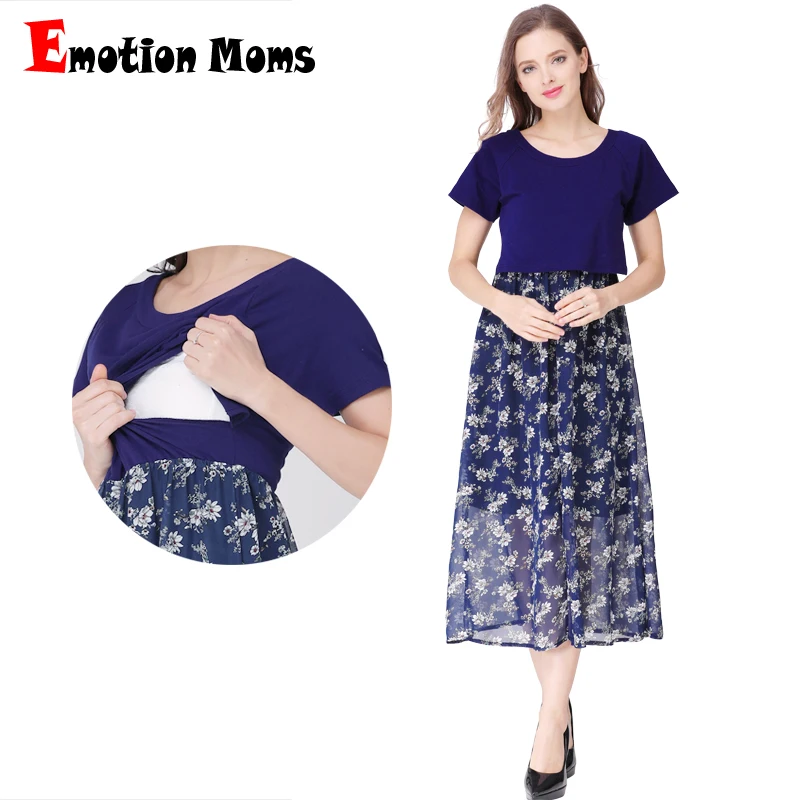 

Emotion Moms Short Sleeve Pregnancy Maternity Clothes Maternity Dress Breastfeeding Dresses for Pregnant Women Nursing Dress