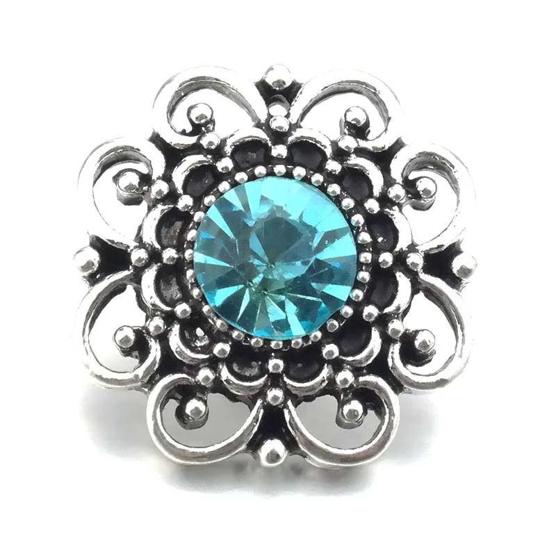 New KZ3164 Beauty Rhinestone hollow flowers 20MM snap buttons fit 18mm snap jewelry wholesale