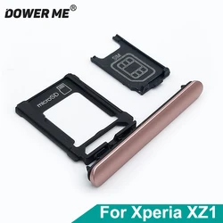 Aocarmo MicroSD Card Holder Reader SIM Card Tray Slot Dust Plug SD SIM Port Cover For Sony Xperia XZ1 G8341 G8342 Replacement