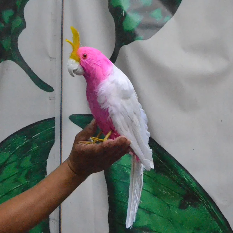 feathers parrot 40cm pink parrot bird model ,photography,props,home decoration a2024