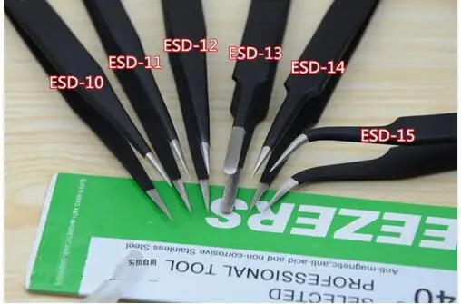 1set  6pcs / set Different size Vetus ESD Tweezers Tweezer ESD-10 ESD-11 ESD-12 ESD-13 ESD-14 ESD-15