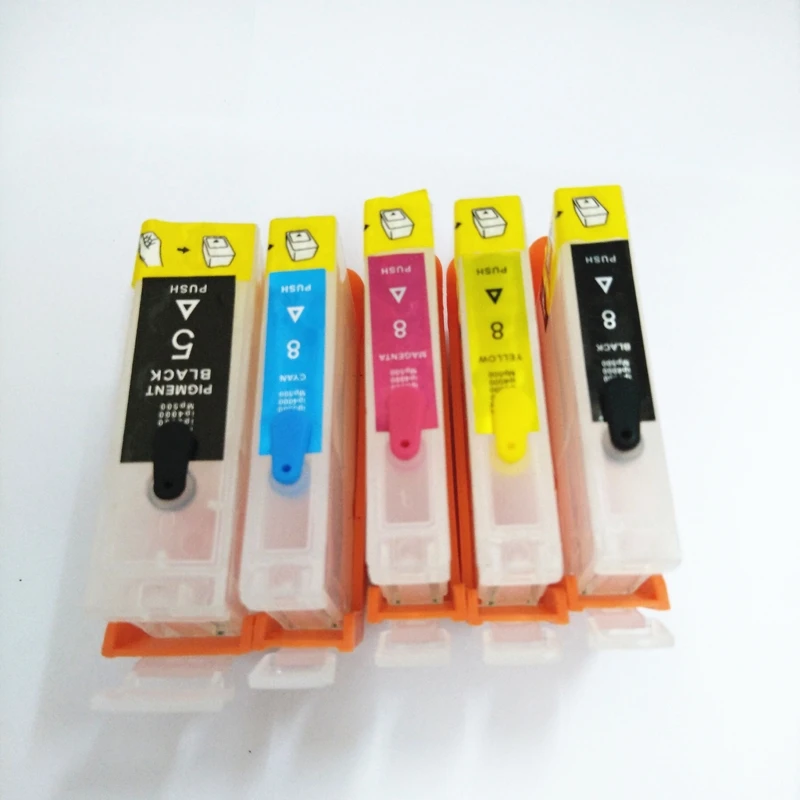 Vilaxh refillable pgi-5 cli-8 ink cartridge for canon Pixma MP500 MP530 MP600 MP610 iP4200 iP4300 iP4500 iP5200 with chip