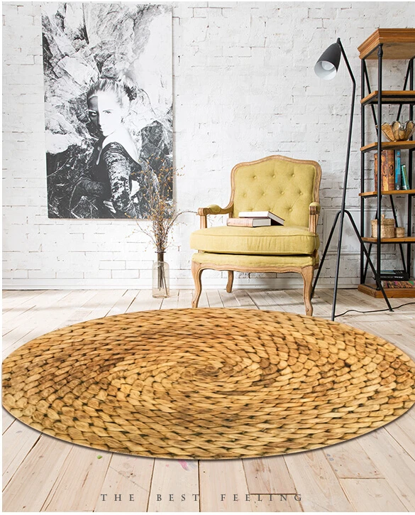 

1.8M Printing Large Round Carpet 3D Mat Japanese Style Modern Minimalist Living Room Bedroom Round Coffee Table Wivel Chair Rug