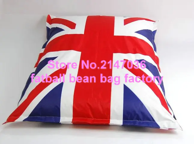 Union jack Large bean bag chair, BIG CUSHION, UK FLAG printed adult portable bean bag sofa seat - Square pillows