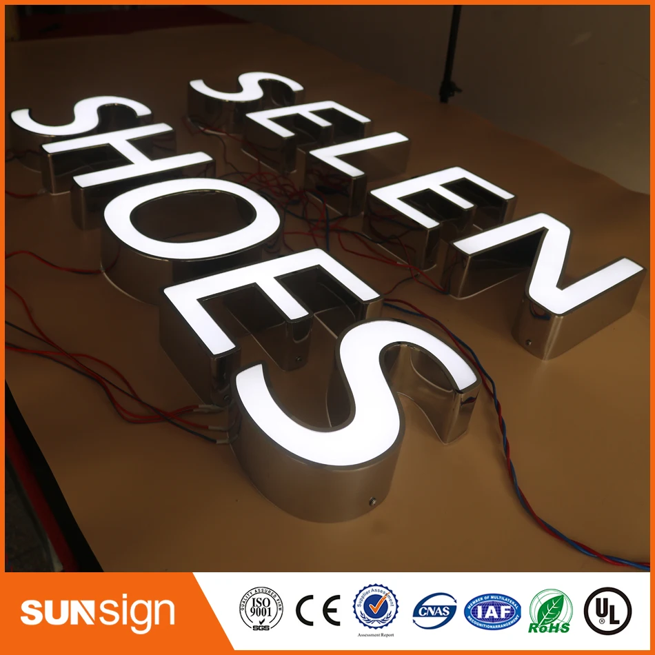 Custom Outdoor Reclame Back Lit 3D Led Brief Teken Logo