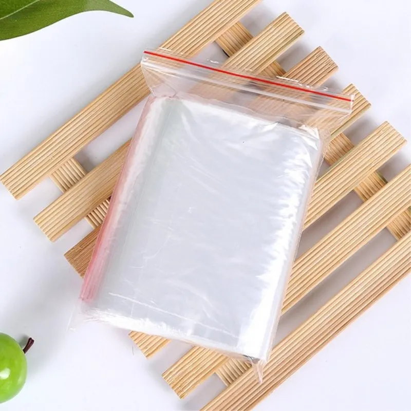 100pcs/pack Jewelry Ziplock Zip Zipped Lock Reclosable Plastic Poly Clear Storage Bags Thickness 10*15cm/8*12cm/6*8cm/5*7cm