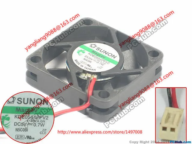 

SUNON KDE0504PFV2 11.MS.A.GN DC 5V 0.7W 40X40X10mm Server Cooling Fan