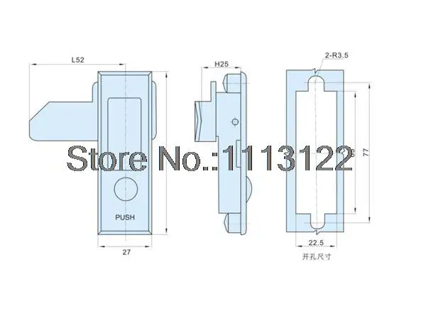 MS503 Plane Lock for Fire Cabinet Push-button twist lock/keyless cabinet locks for fire hydrant 1 PC