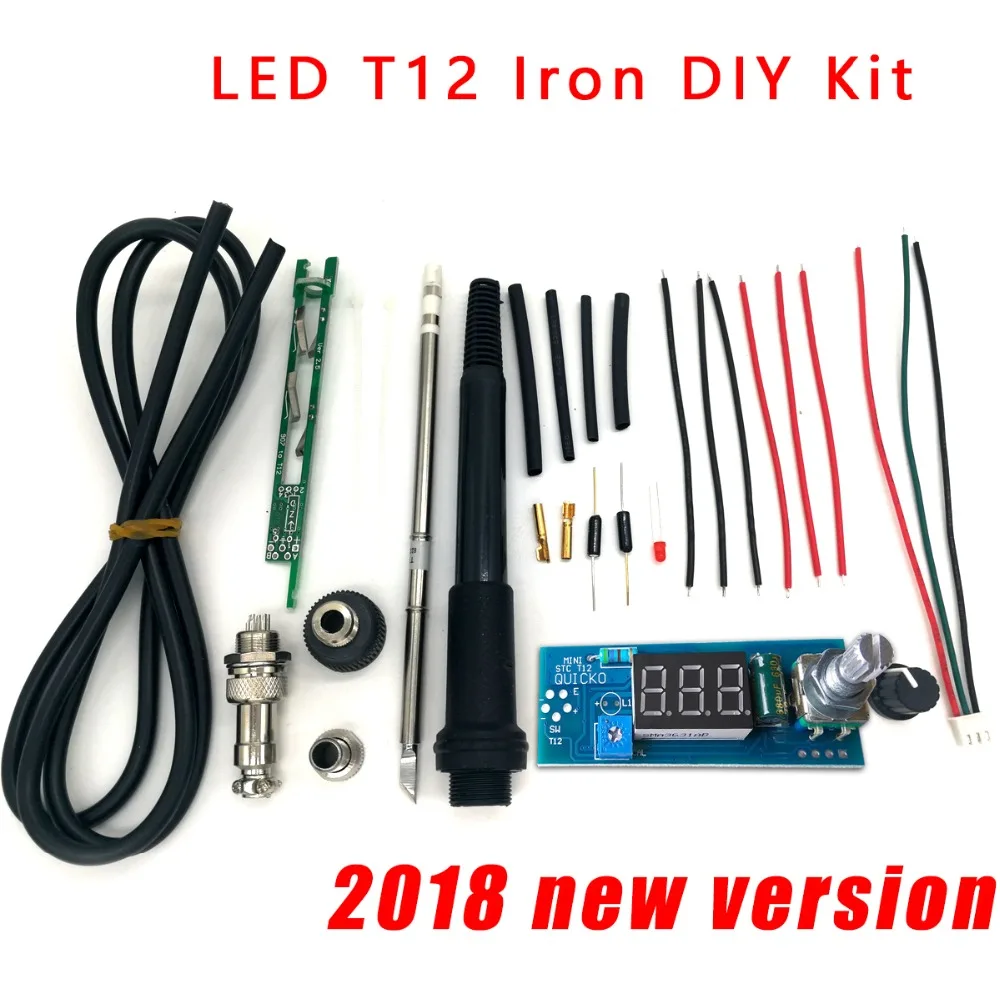 STC-T12 solder iron DIY kits/Unit Digital Soldering Iron Station Temperature Controller Kits / QUICKO MINI STC-LED-T12 DIY sets