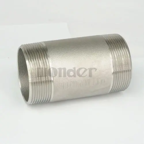 

1-1/2" NPT Male 304 Stainless Steel 100mm Length Barrel Nipple Forged Pipe Fitting 2000 PSI Water Gas Oil