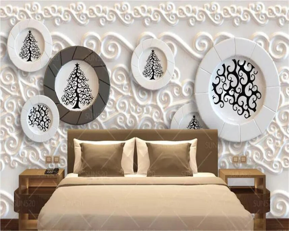 wellyu Custom wallpaper 3d photo mural art carving porcelain plate relief living room Обои TV background wall painting wallpaper