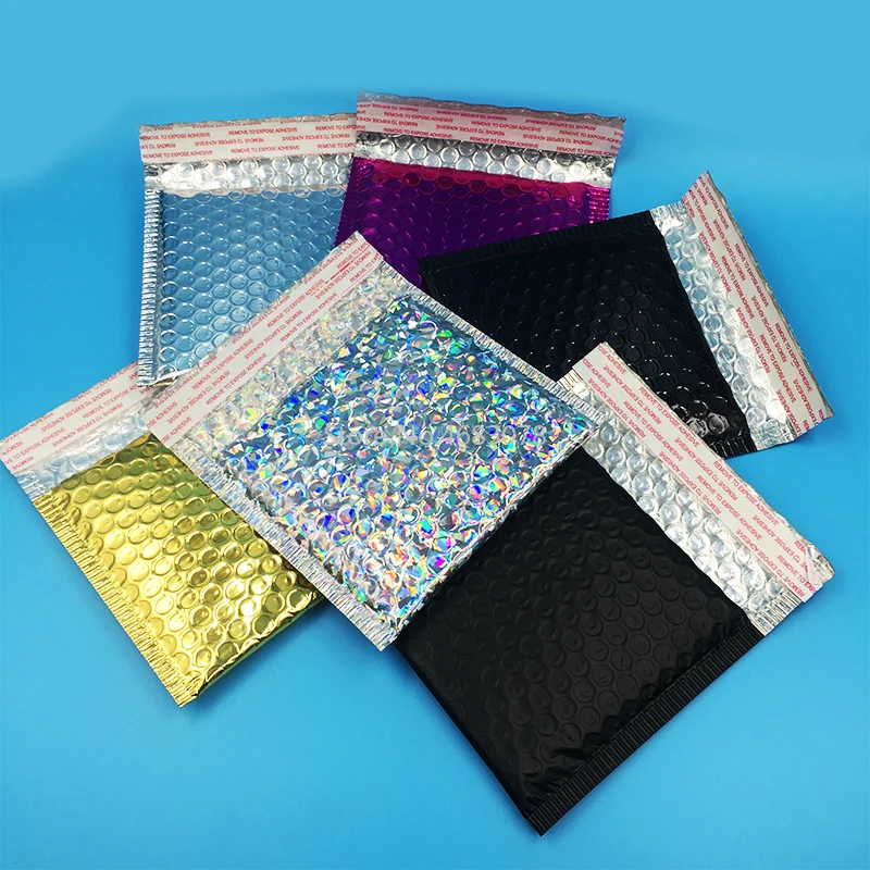 50pcs/lot Bubble Envelopes Bags Mailers Padded Shipping Envelope With Bubble Mailing Bag Business Supplies 15*13cm+4cm