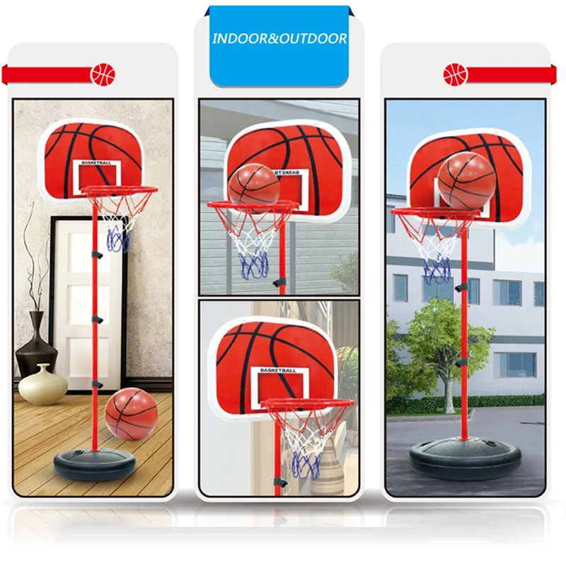 Outdoor Indoor Sport Basketball Playing Toy Set Adjustable Stand Basket Holder Hoop Goal Game Mini Child Yard Game Boy Toys Gift