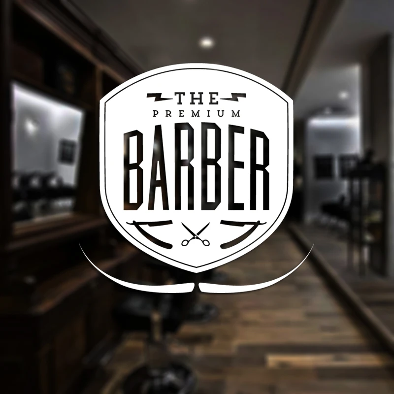 Barber Shop Sticker Chop Bread Decal Haircut Shavers Posters Vinyl Wall Art Decals Decor Windows Decoration Mural Mb0044