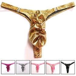 string homme Mens Lingerie Gay Jockstrap Tanga Thong Men Shiny  Ruched Pouch Panties G-string Thong Bikini Underwear for Men