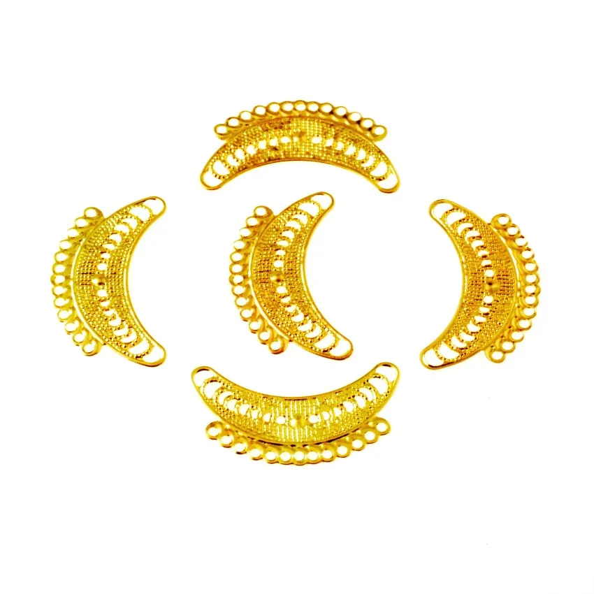 

Free shipping 50Pcs Gold tone Flower Wraps Connectors Metal Crafts Decoration DIY Findings Connectors 33x19mm