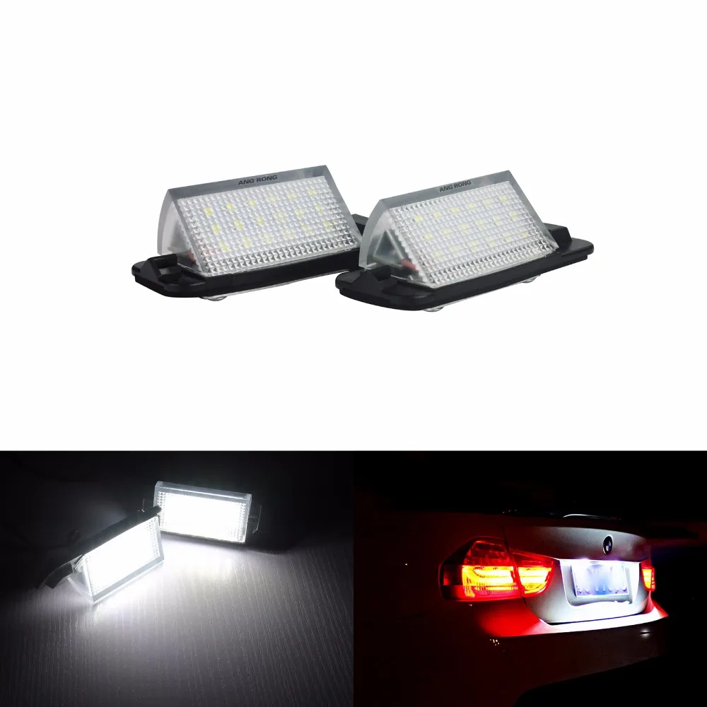 ANGRONG 2x Canbus White LED License Number Plate Light No Error For BMW 3 Series E36 M3 1992-1998