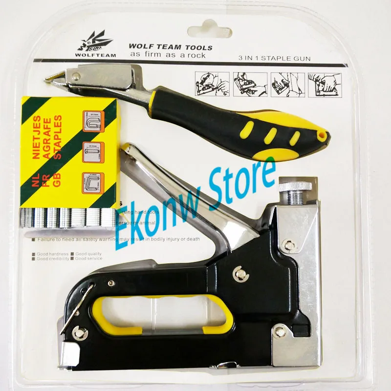 Staple Gun With Nail Puller Stapler For Wood Furniture,Door & Upholstery With 900 nails Furniture Stapler