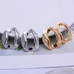 New Irregular Geometric Statement Drop Earrings for Women Hollow Square Metal Dangle Earrings Brincos Oorbellen