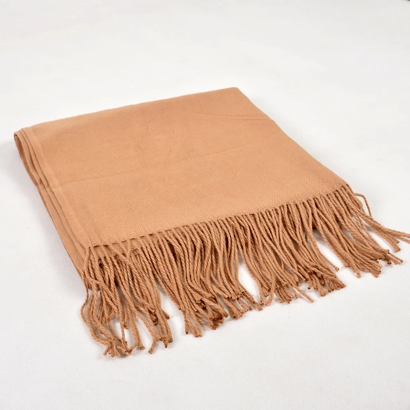 [BYSIFA] Winter Plain Cashmere Scarves Shawls 2018 New Autumn Thicken Warm Tassel Long Scarves Wraps Green Black Camel Grey Red