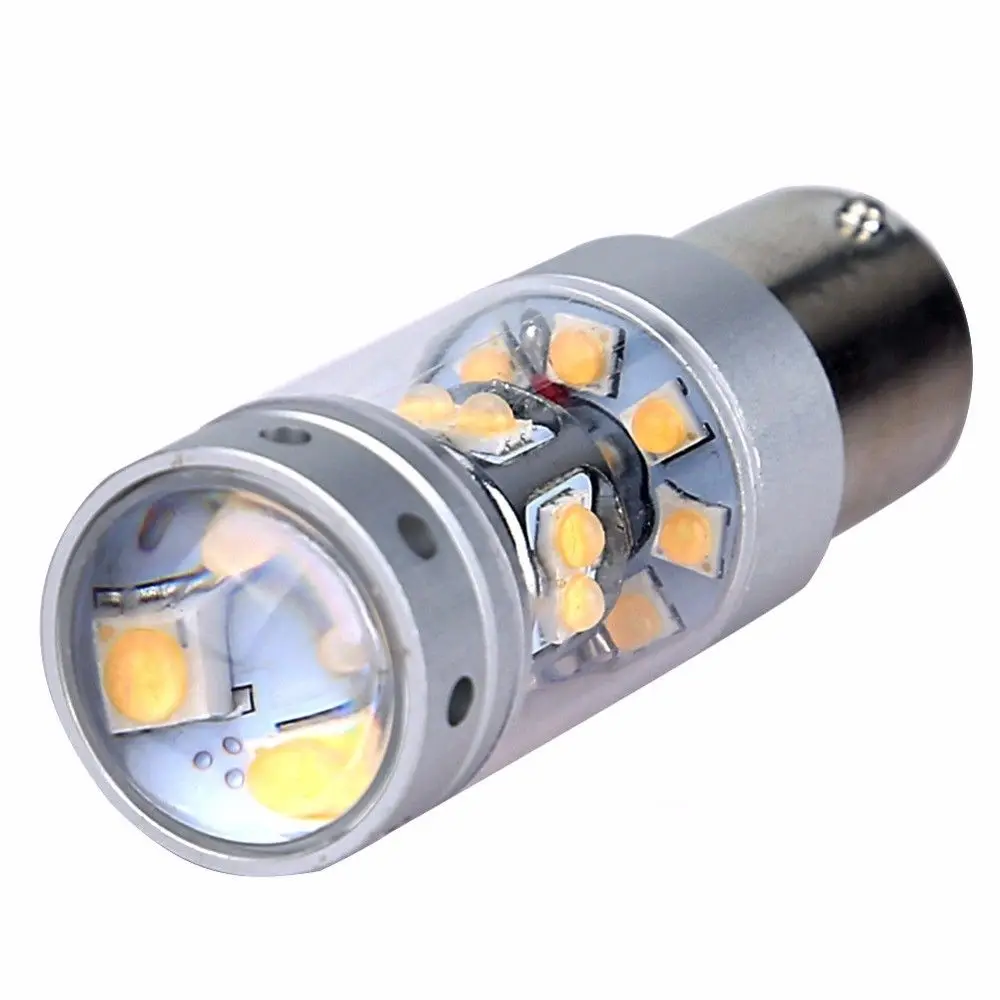 2 X 1156 T25-BA15S LED Auto Ampoule 28-SMD 140W 1073 Feu Arriere/Recul P21W Voiture Lampe Blanc 6000K DC 12-30V 1200LM