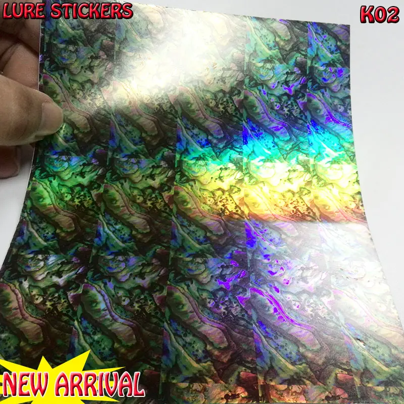 

NEW ARRIVAL FISH SKIN lure stickers tying materials fish SIZE K02 10CM*15CM 10papers/lot