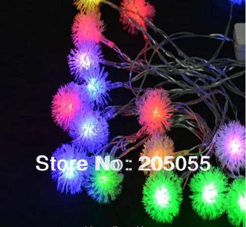 10M 60 Led Harige Bal Rgb Edelweiss Sneeuwvlok Led String Licht Multi-color 220V Eu Plug Kleurrijke kleur Veranderende Kerst Xmas