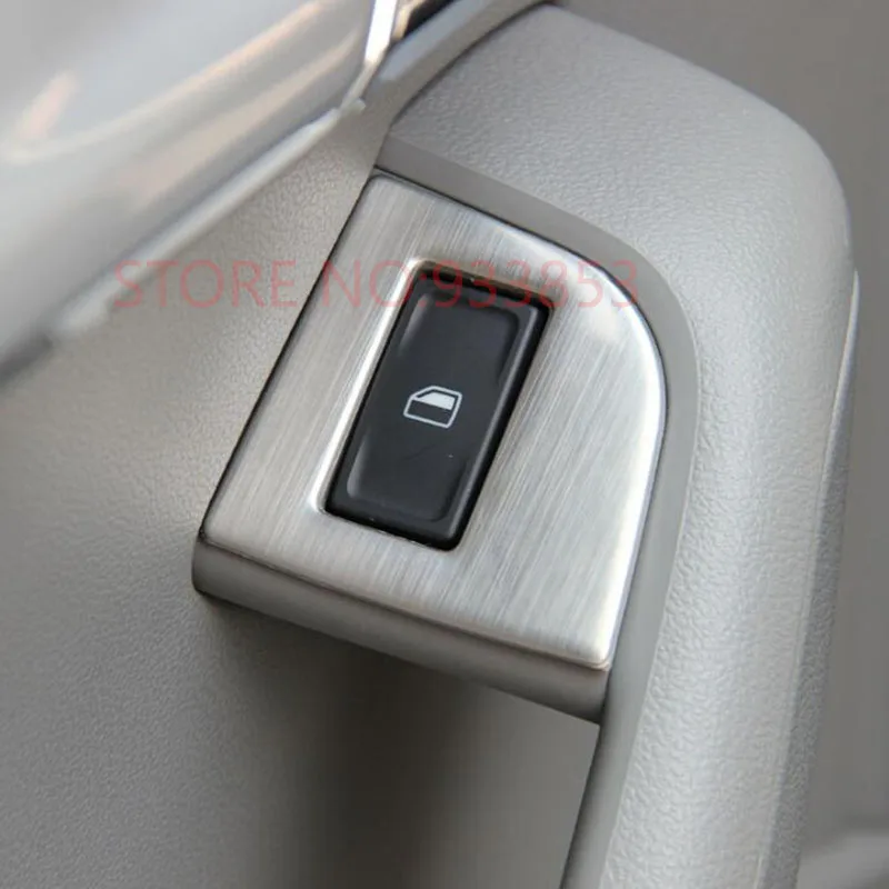 Stainless steel Car armrest button decoration trim auto accessories 4 pcs per set For Octavia A7