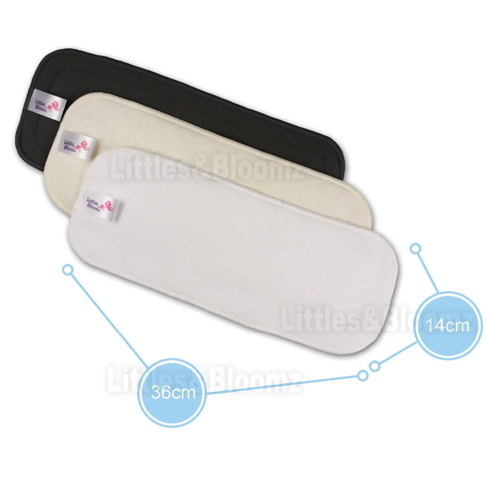 [Littles&Bloomz] 2 Pcs insert Reusable Washable microfibre bamboo charcoal Inserts Boosters Liners For Cloth Nappy Diaper Cover