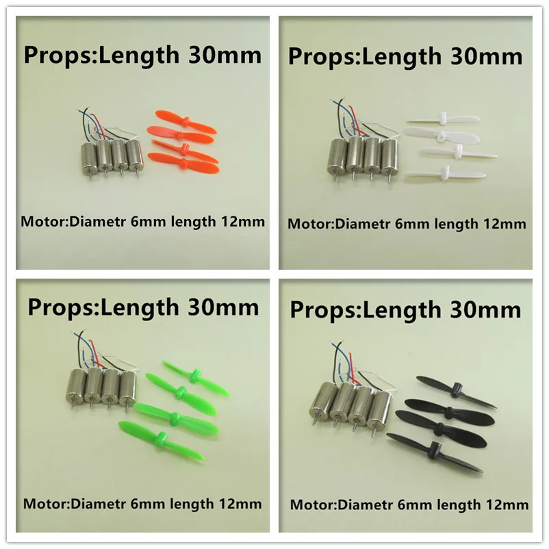 

Mini 612 6*12 Diameter 6mm Length 12mm 0.8mm 3.7V Motor Coreless 30mm 3cm Props R/C Toys DIY Drone Quadcopter Rc Spare Parts