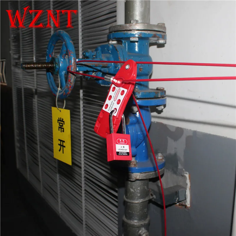 Free shipping Cheap insulated Universal fish type adjustable cable lock valve lock lockout