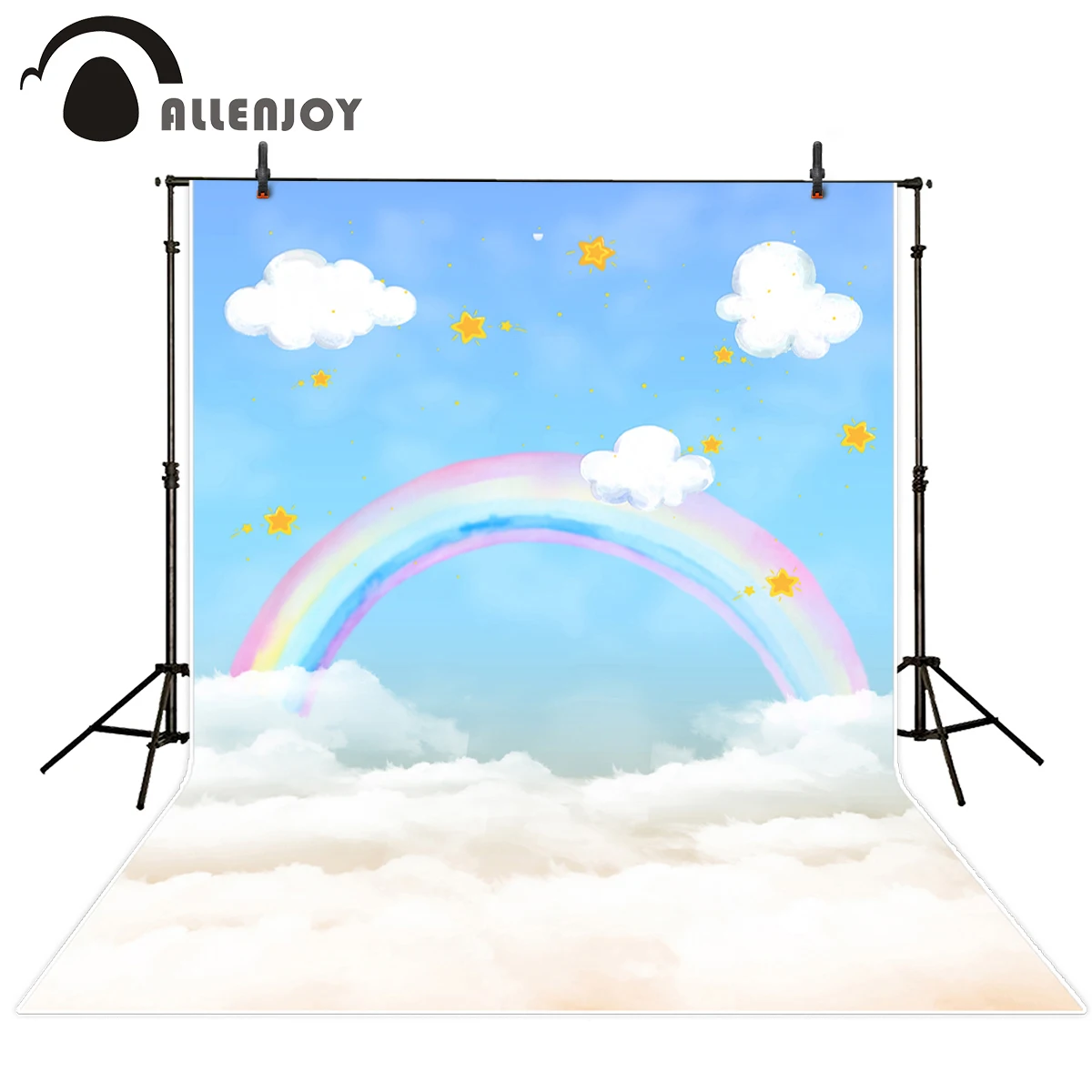 Allenjoy Nền Chụp Ảnh Bầu Trời Xanh Mây Trắng Rainbow Bé Mới Sinh Sinh Nhật Chủ Đề Phông Nền Ảnh Chuyên Nghiệp Phòng Thu