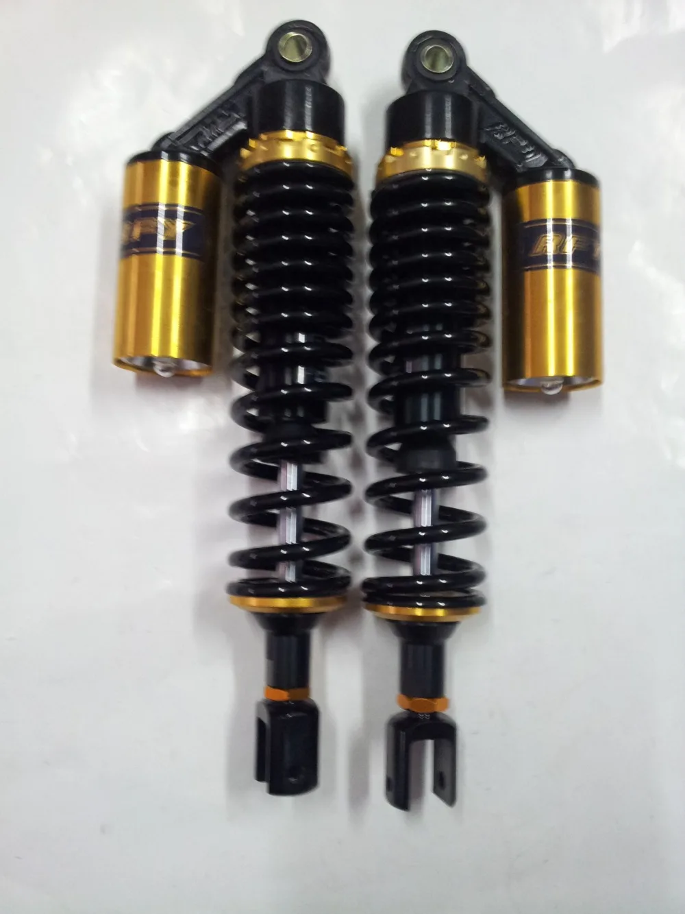 High Quality 350mm   Clevis  nitrogen air shock absorber  8mm spring for  motorcycle  atv quad  black+gold  color