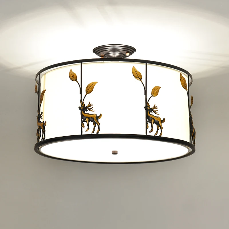 

American bedroom ceiling lamp simple modern living room lights deer Mediterranean restaurant ceiling light Warmth ZA627 ZL127