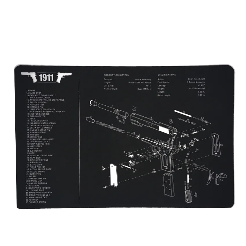 Gun Cleaning Mat Pad Patches Gunsmith Armorer Bench For Glock 17 19 26 1911 Sig sauer P226 P229 Springfield XD Tool Kit image 2