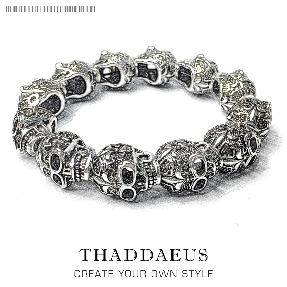 

Bracelets Fleur-de-lis Lily & Skull Punk Bead,2017 Brand Fashion Europe Style Jewelry Tms Bijoux Gift For Men & Women