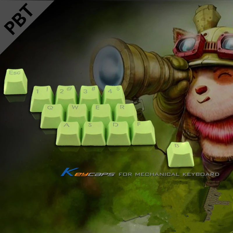 LOL Keycaps PBT Backlit 14Keyset OEM Profile Key Caps With Keycap Puller For MX Switches Backlit Mechanical Gaming Keyboard