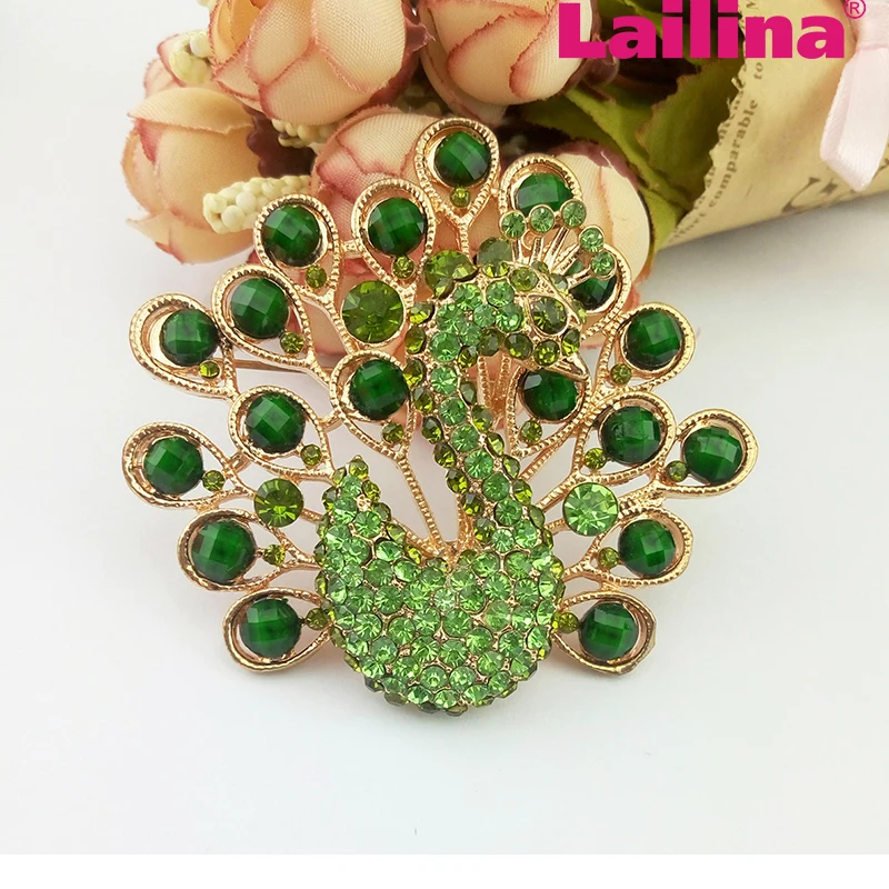 

Elegant Rhinestone Green Peacock Brooch Animal Brooch Jewelry Decoration