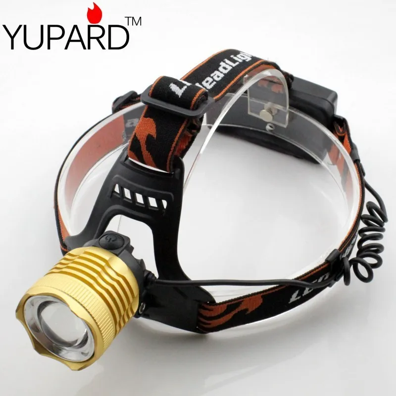 YUPARD Zoomable Rechargeable 18650 battery Headlamp headlight Torch light XM-L2 T6 LED 3modes  Lamp Light for Outdoor Sport