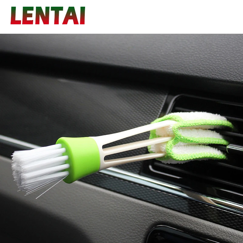 

OVERE 1Pc Car Double-head Cleaning Brush Tool For Kia Rio Ceed Sportage Peugeot 307 206 308 207 407 Hyundai Solaris I30 Accent