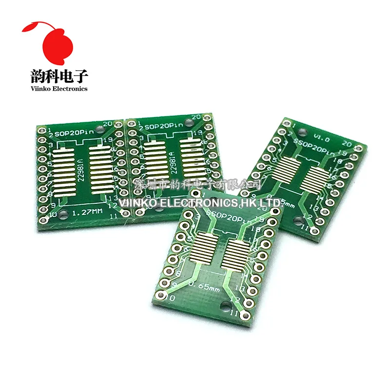 10PCS TSSOP20 SSOP20 SOP20 to DIP20 Transfer Board DIP Pin Board Pitch Adapter