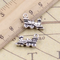 10pcs Charms Double Sided Train 17x12mm Tibetan Bronze Silver Color Pendants Antique Jewelry Making DIY Handmade Craft