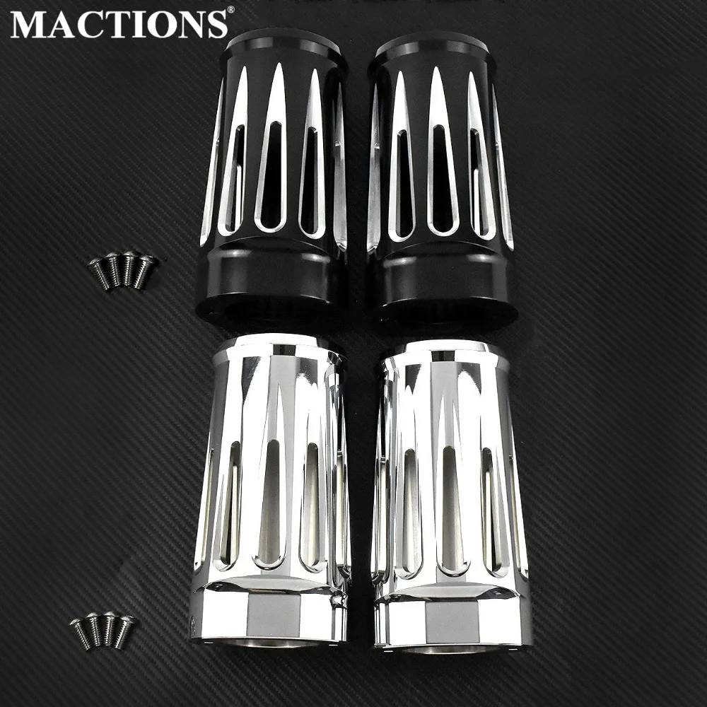 

Motorcycle Front Fork Boot Slider Shock Covers Chrome/Black For Harley Touring Street Glide Road Glide Road King 1980-2013 14-16