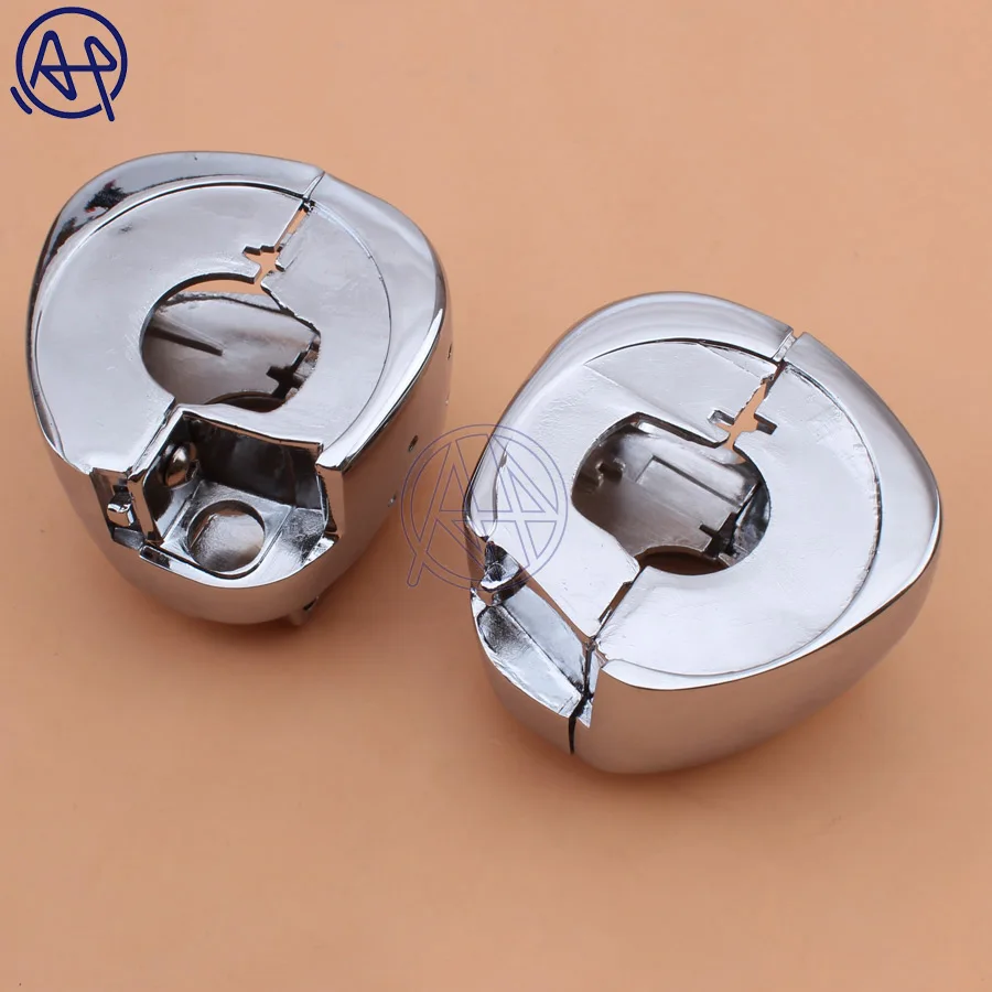 Motorcycle Aluminum Left+Right  Handlebar Switch Button Chrome Housing Cover For Harley Sportster Dyna Softail V-Rod 1996-12