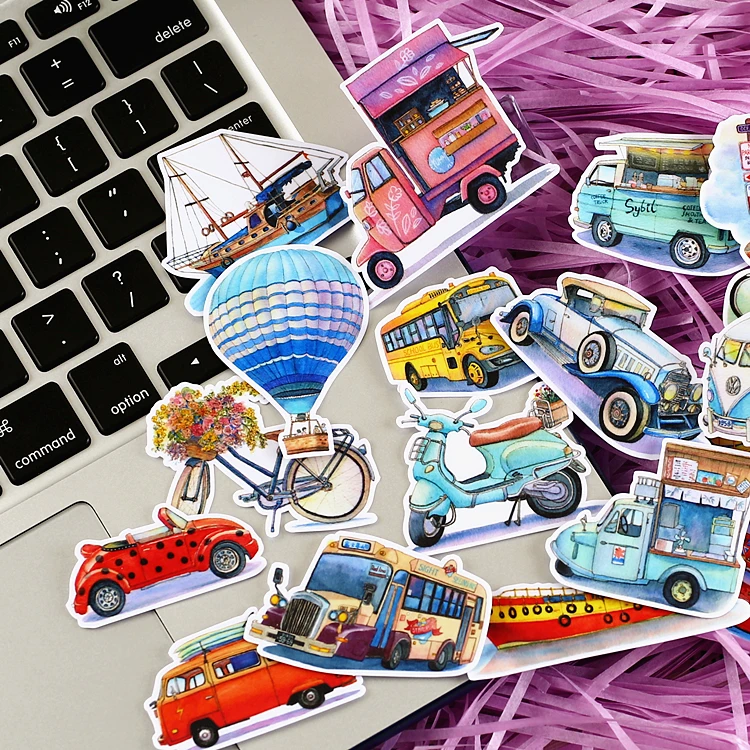 20pcs Creative Cute Kawaii Self-made Living Vehicles / Cars Scrapbooking Diary /decorative Stickers/DIY Craft Photo Albums