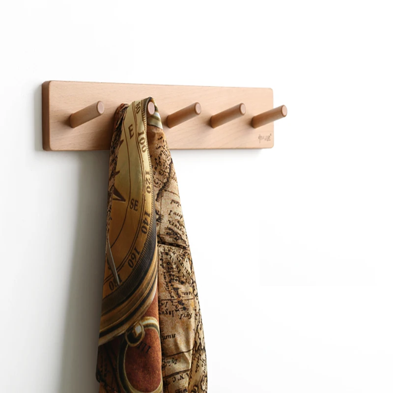 

1pcs 42cm Wooden Wall Hangers Creative Wall Hat Rack Wooden Door Hanger Scarf Bag Hangers