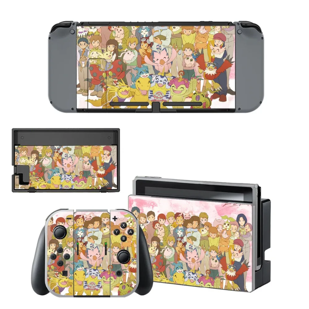 Digimon Adventure Skin Sticker Decal For Nintendo Switch Console and Controller for NS Protector Cover Skins Stickers Vinyl