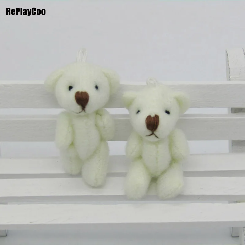 

300pcs/lot Mini Teddy Bear Stuffed Plush Toys 4.5cm Small Bear Stuffed Toys pelucia Pendant Kids Birthday Gift Party Decor 09802