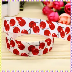 DHK 7/8 ''5yards cherry stampato grosgrain ribbon headwear hair bow decorazione del partito fai da te OEM all'ingrosso 22mm C985